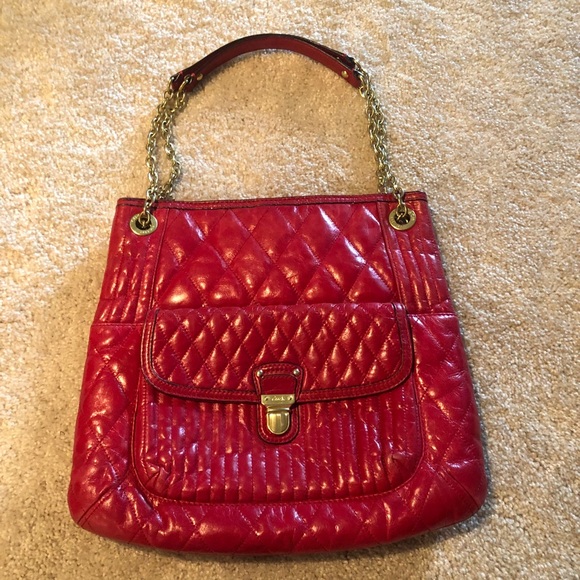Coach Red Poppy Quilted Tote - Picture 7 of 7